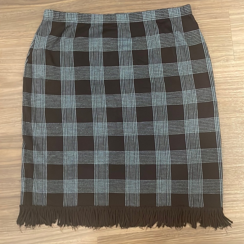 Lennie for Nina Leonard Plaid Skirt